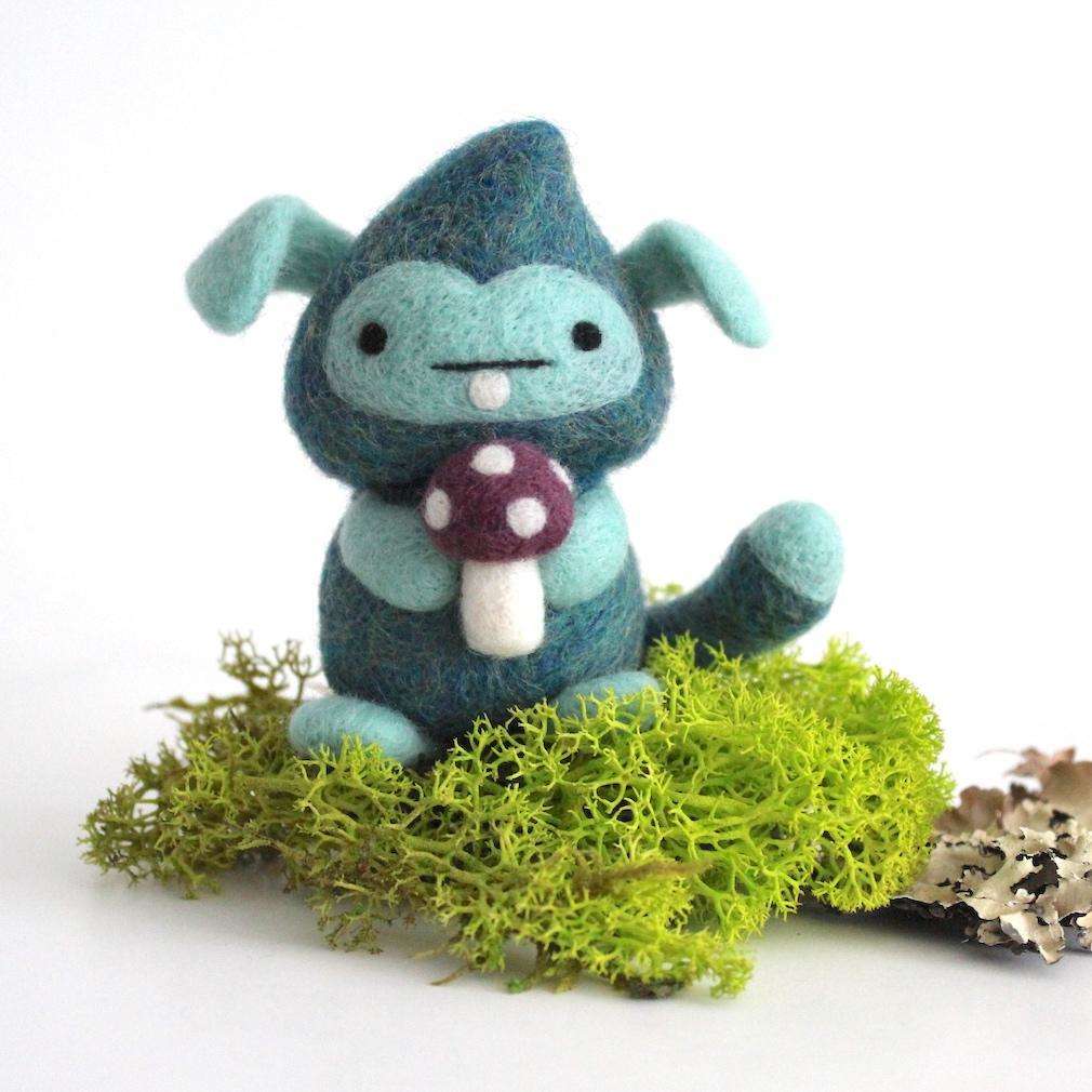 Mosspot, the Forest Finder - Needle Felted Fantasy Creature