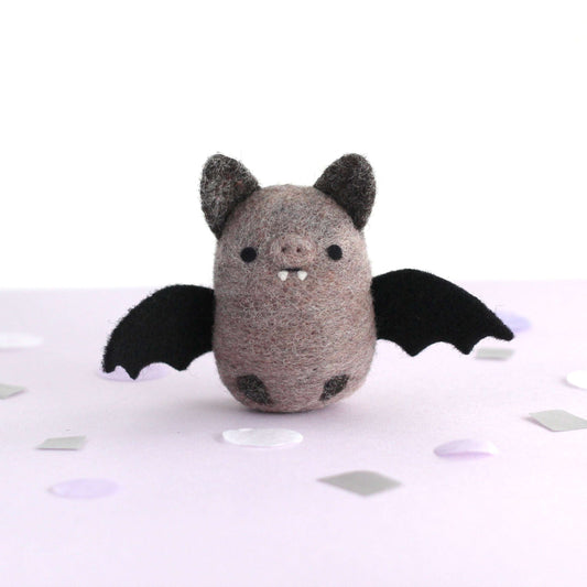 Needle Felted Bat (Dusty Grey)