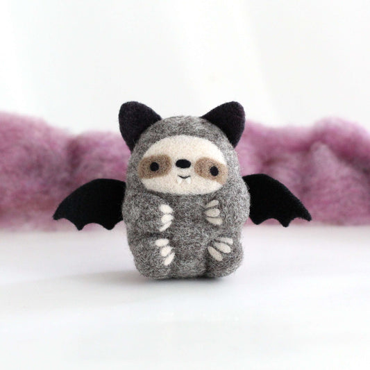 Needle Felted Batsloth by Wild Whimsy Woolies