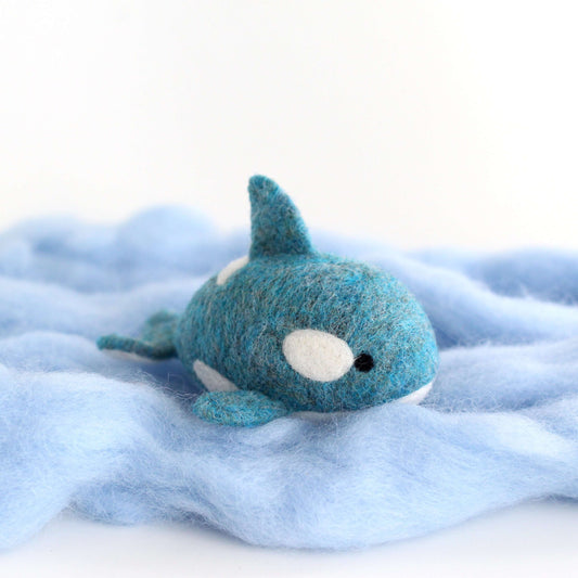 Needle Felted Blue Orca