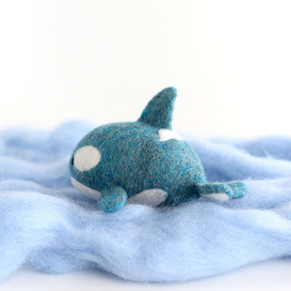 Needle Felted Blue Orca by Wild Whimsy Woolies
