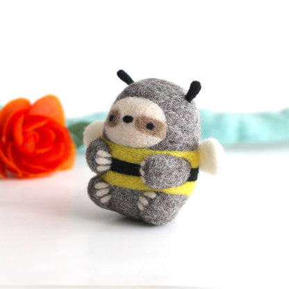 Needle Felted Bumble Sloth by Wild Whimsy Woolies