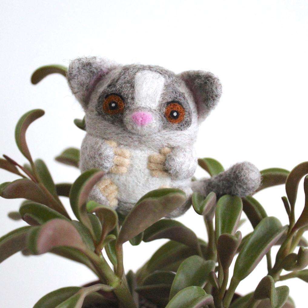 Needle Felted Bush Baby named Gizmo