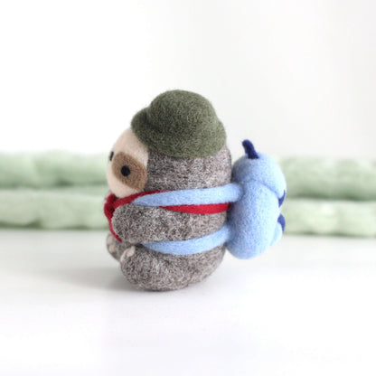 Needle Felted Camper Sloth by Wild Whimsy Woolies
