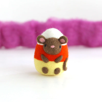 Needle Felted Candy Corn Mouse