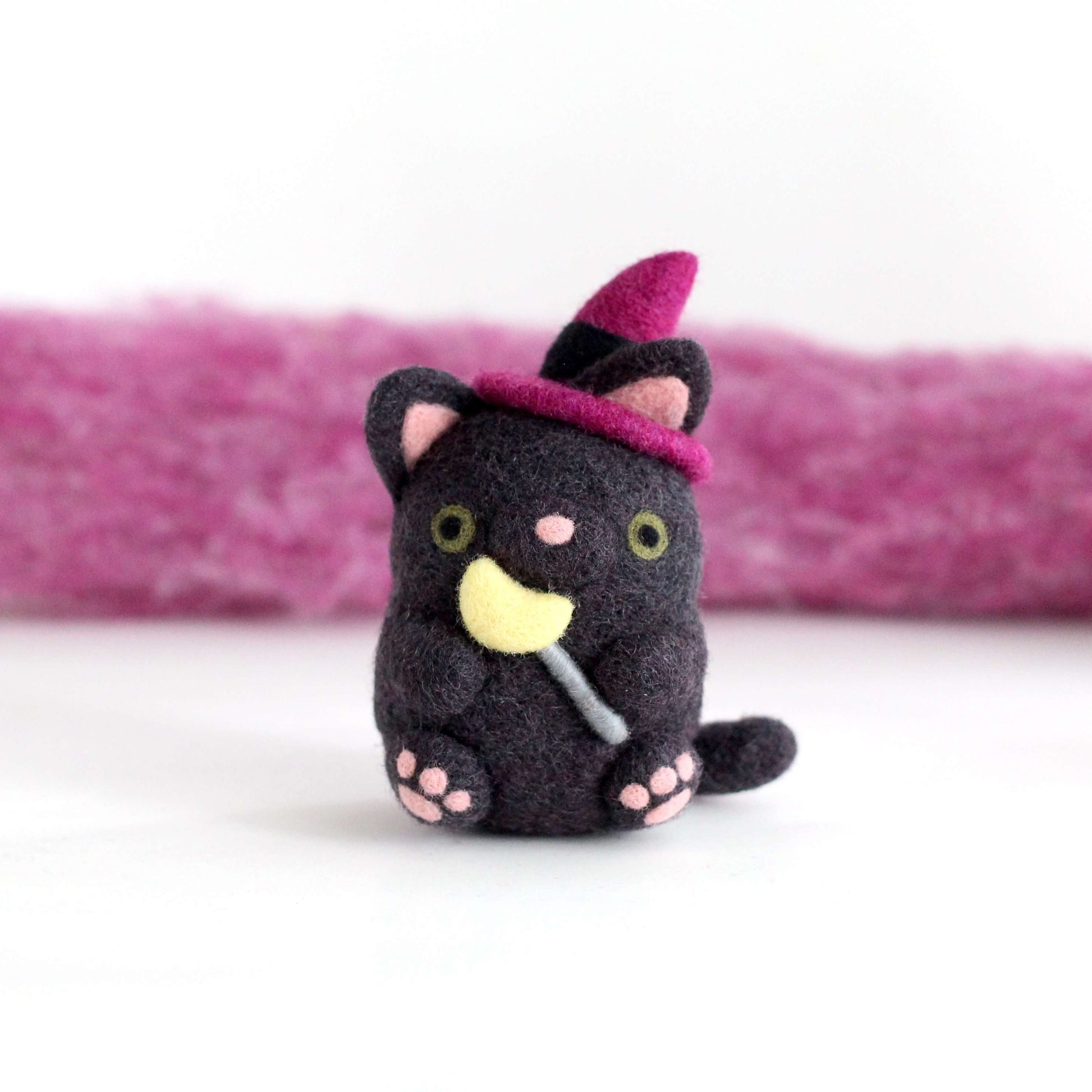 Needle Felted Cat Witch by Wild Whimsy Woolies