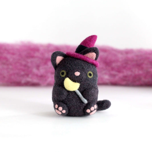 Needle Felted Cat Witch