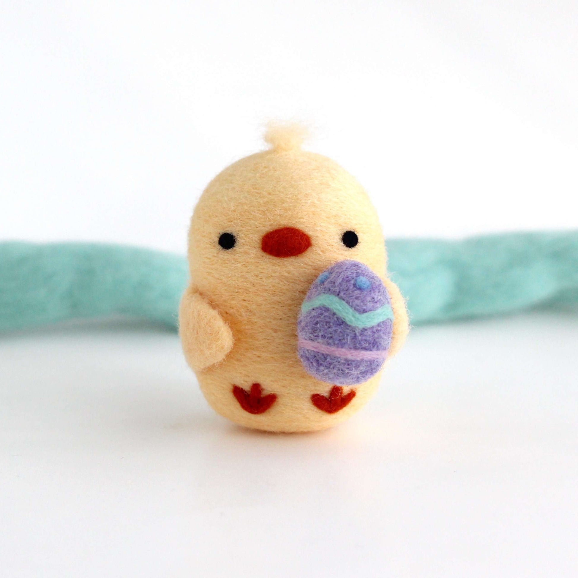 Needle Felted Chick Holding an Easter Egg by Wild Whimsy Woolies