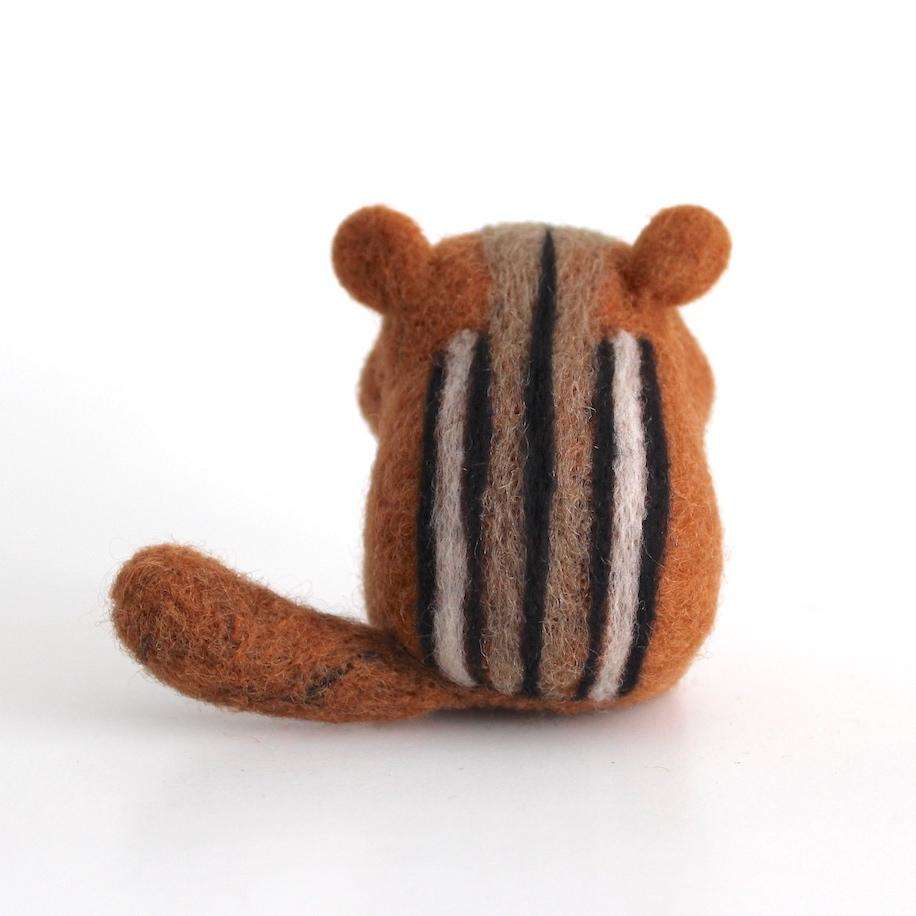 Needle Felted Chipmunk holding Acorn by Wild Whimsy Woolies