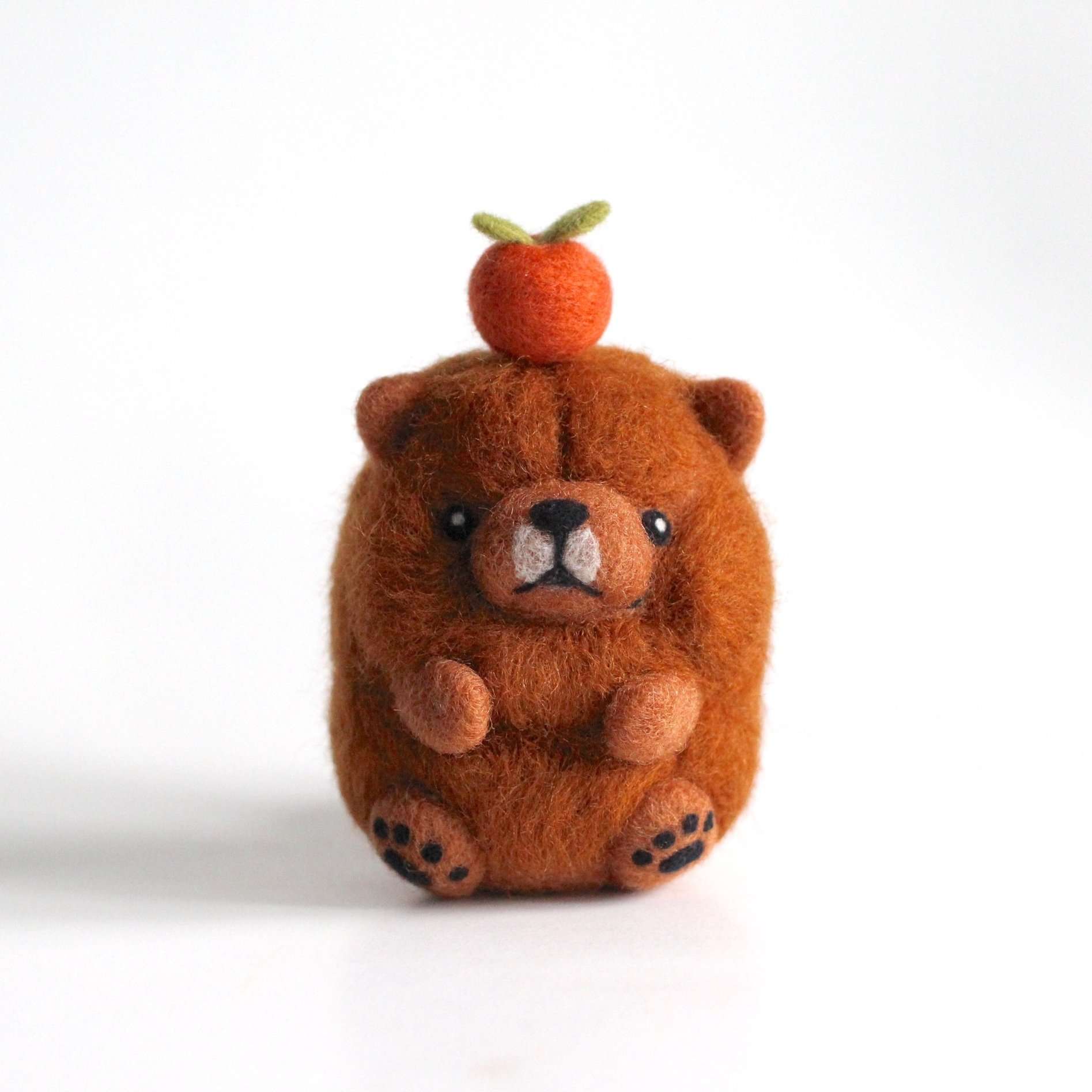 Needle Felted Chow Chow w/ an Orange by Wild Whimsy Woolies
