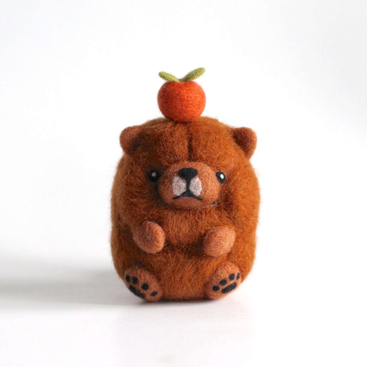 Needle Felted Chow Chow w/ an Orange