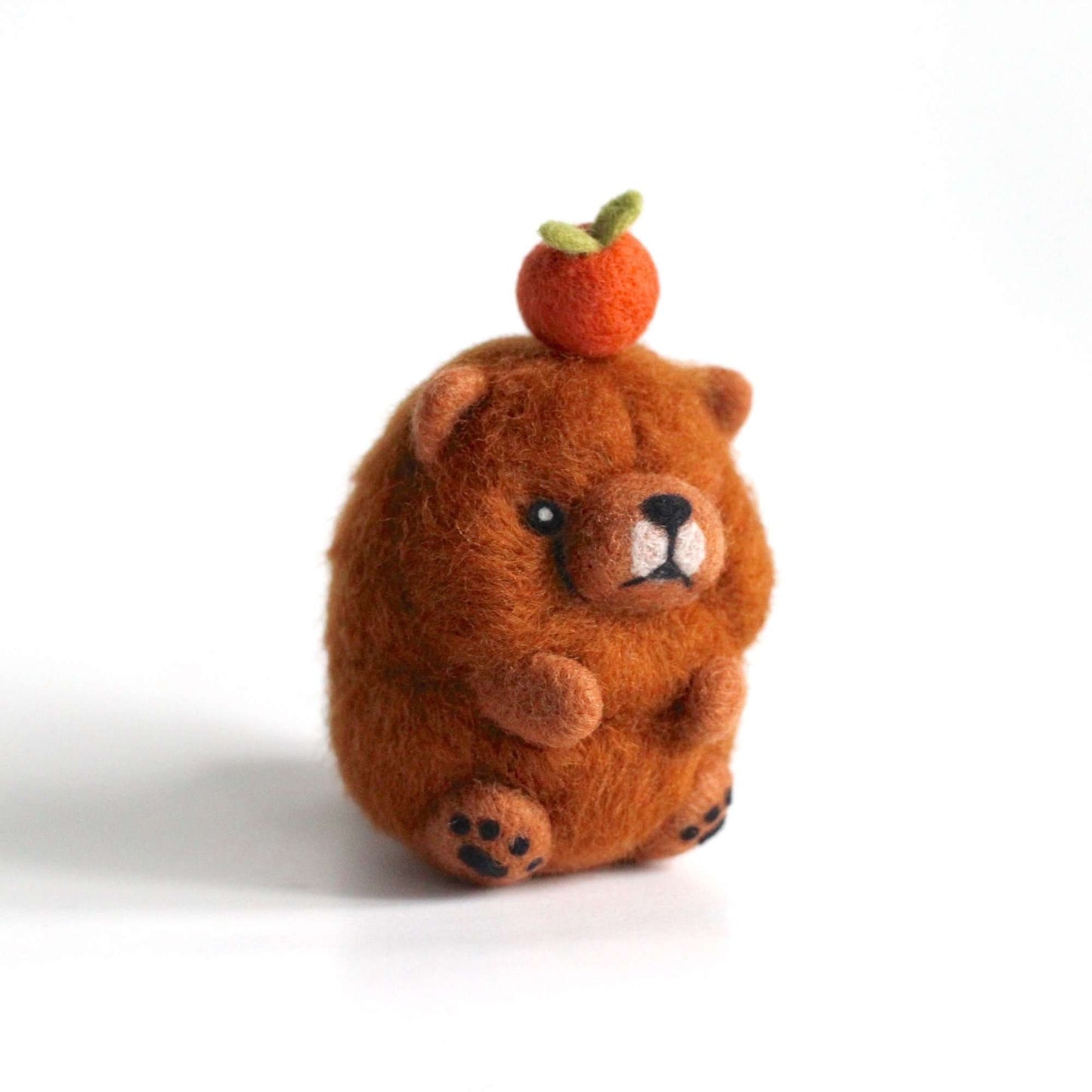 Needle Felted Chow Chow w/ an Orange