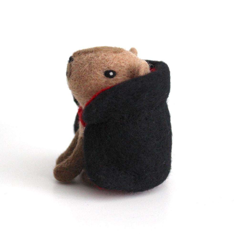 Needle Felted Dracubara, the Vampire Capybara by Wild Whimsy Woolies