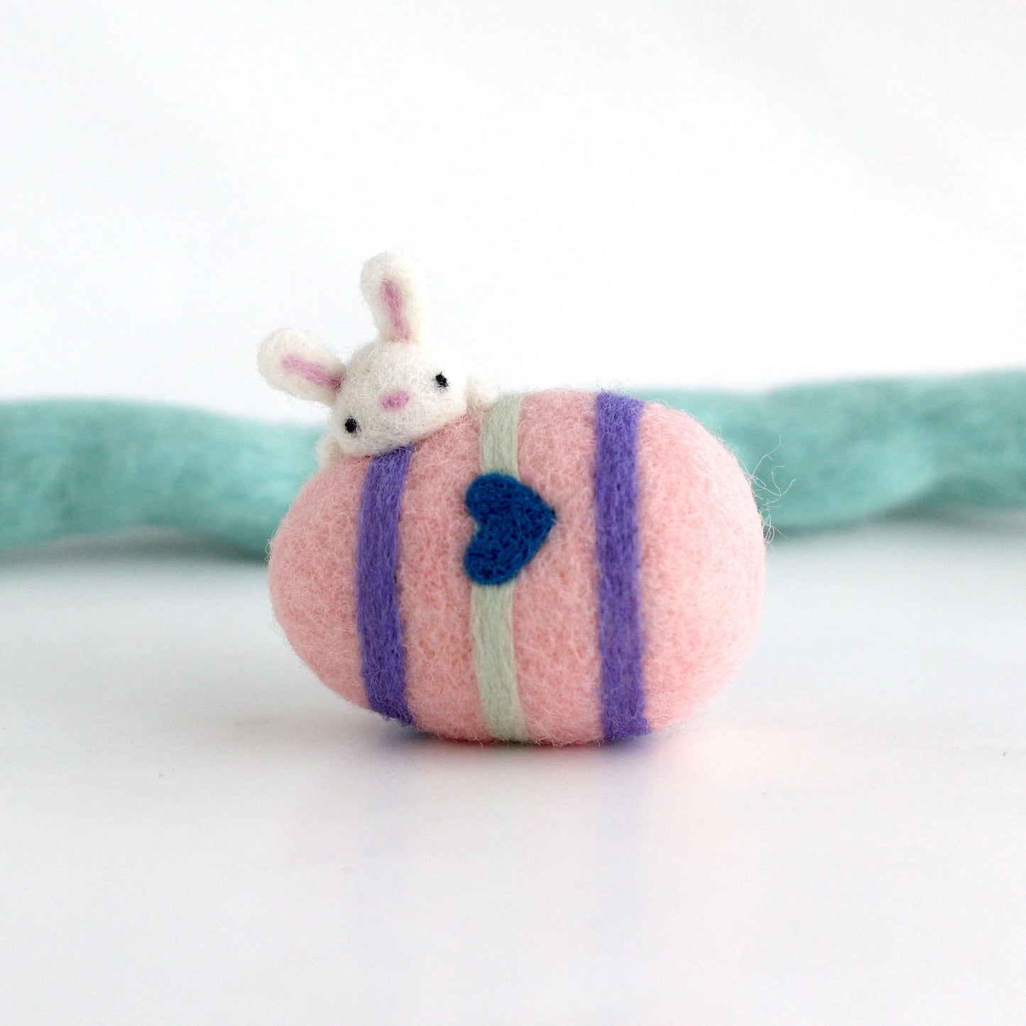 Needle Felted Easter Egg with Tiny Bunny