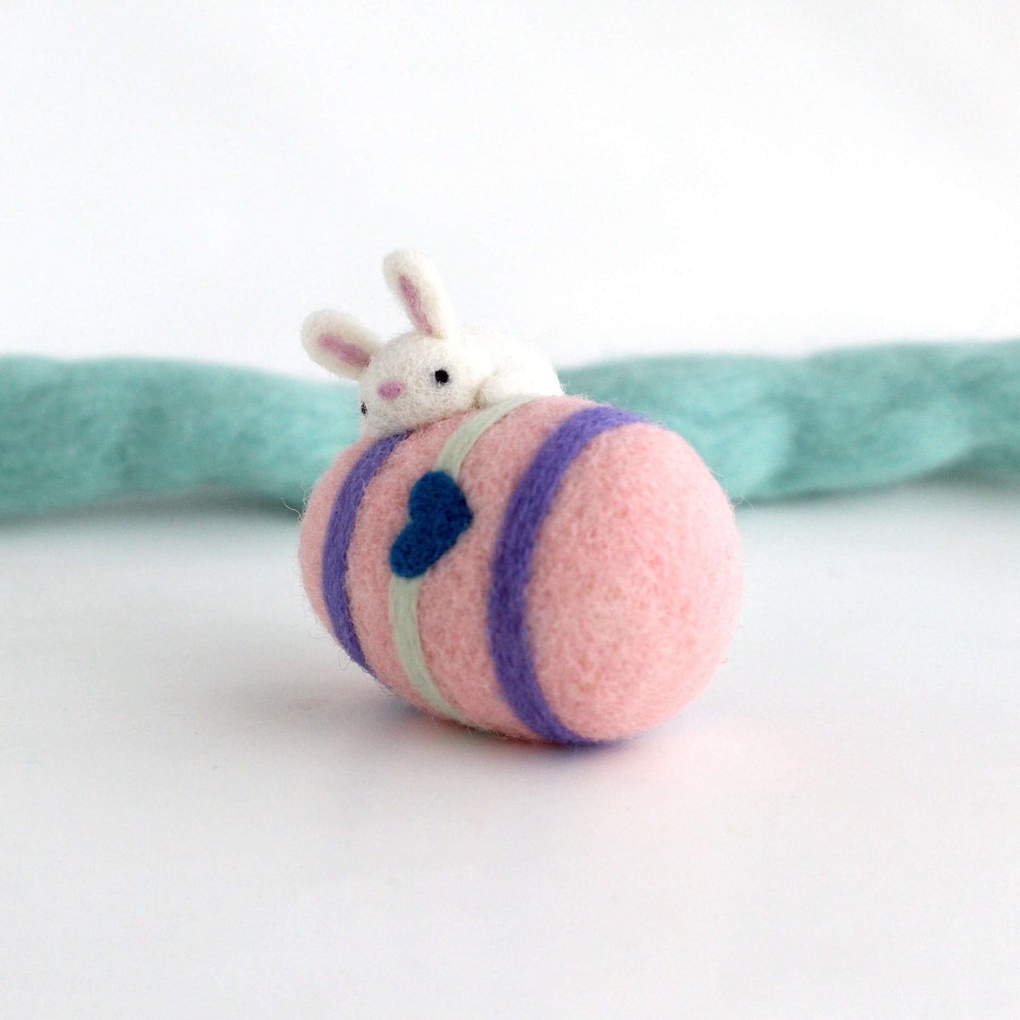 Needle Felted Easter Egg with Tiny Bunny by Wild Whimsy Woolies