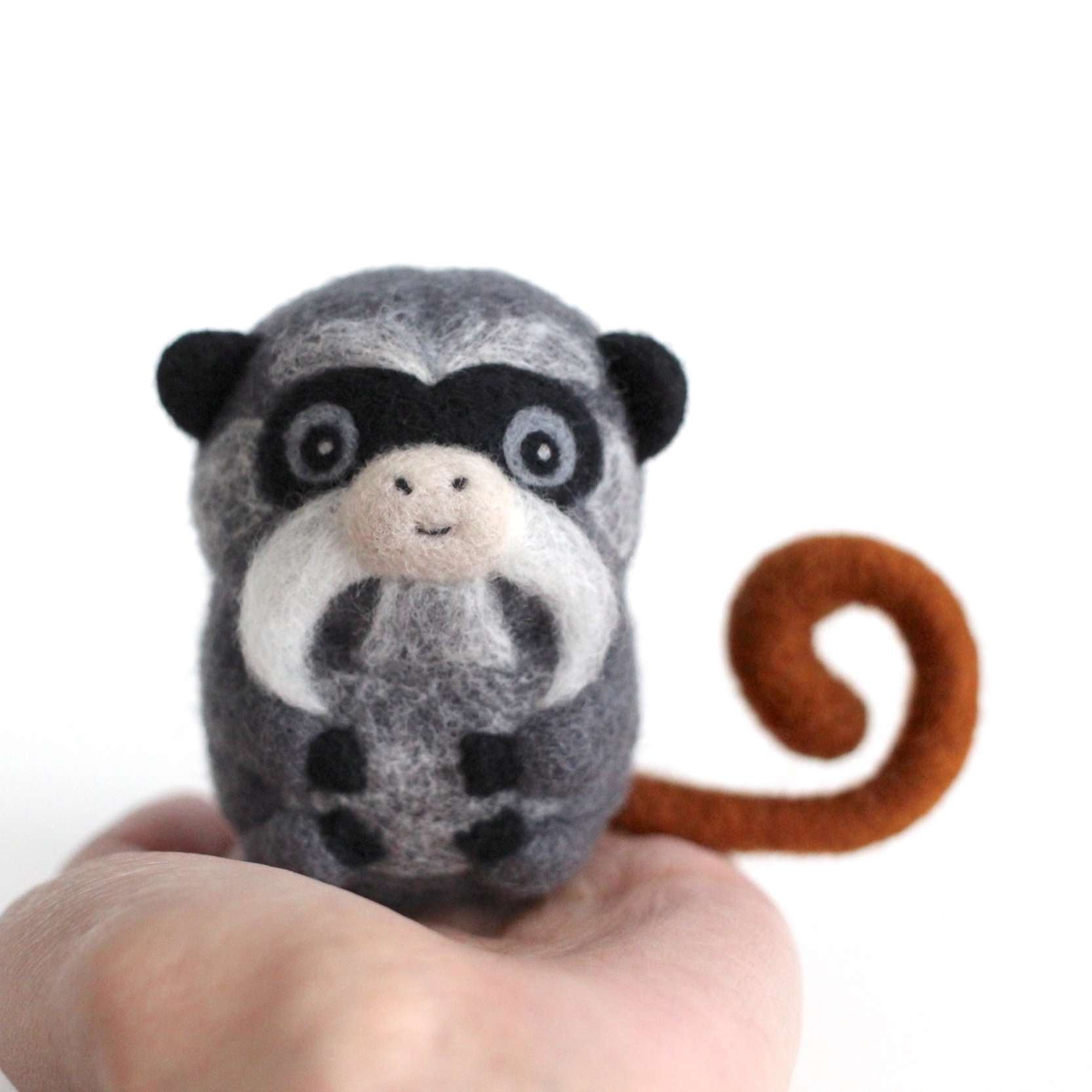 Needle Felted Emperor Tamarin by Wild Whimsy Woolies