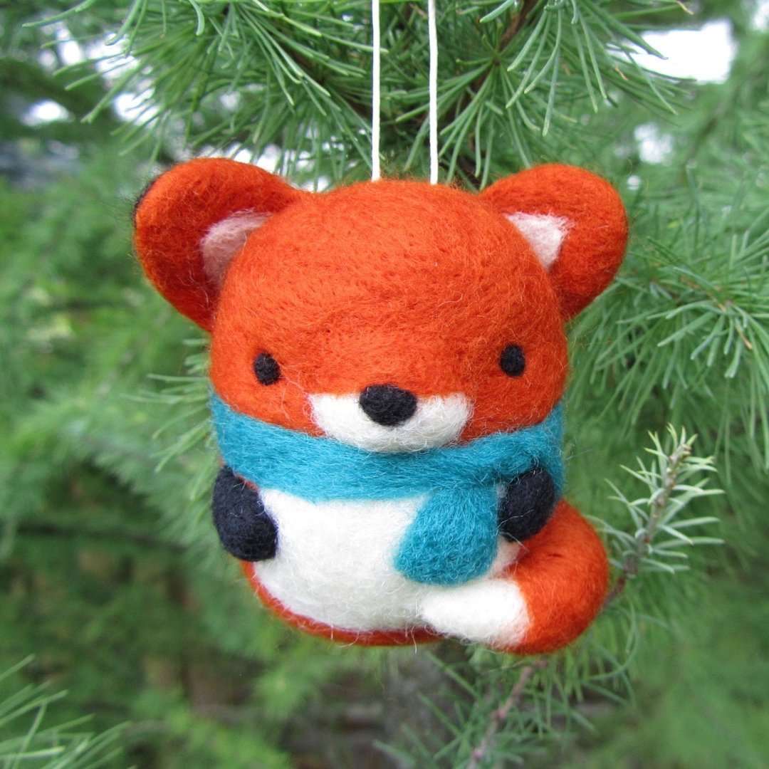 Needle Felted Fox Ornament (PRE-ORDER)