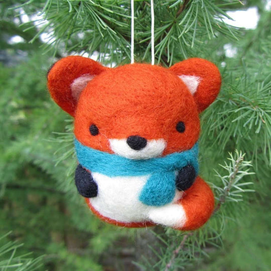 Needle Felted Fox Ornament by Wild Whimsy Woolies