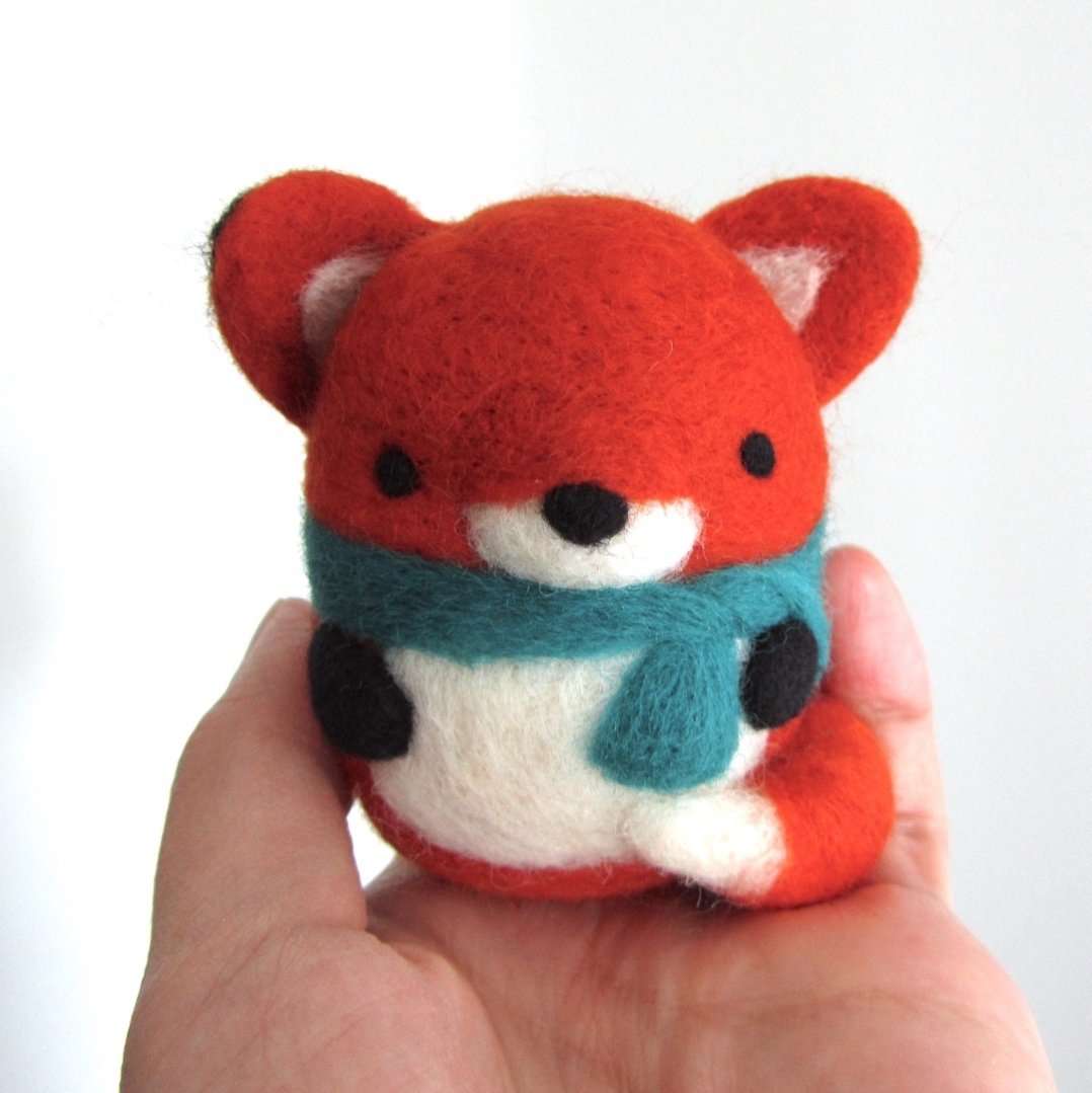 Needle Felted Fox Ornament by Wild Whimsy Woolies