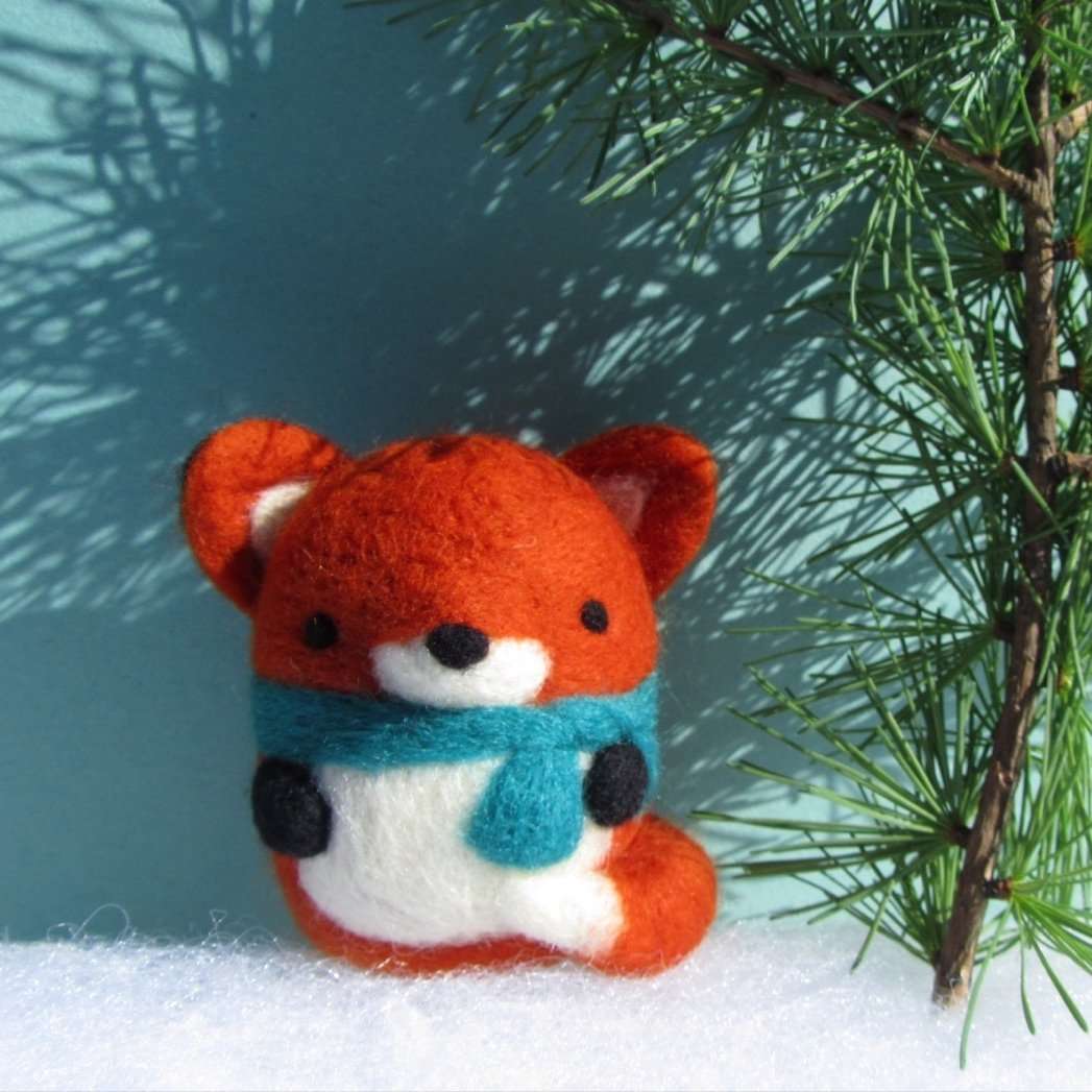 Needle Felted Fox Ornament (PRE-ORDER)