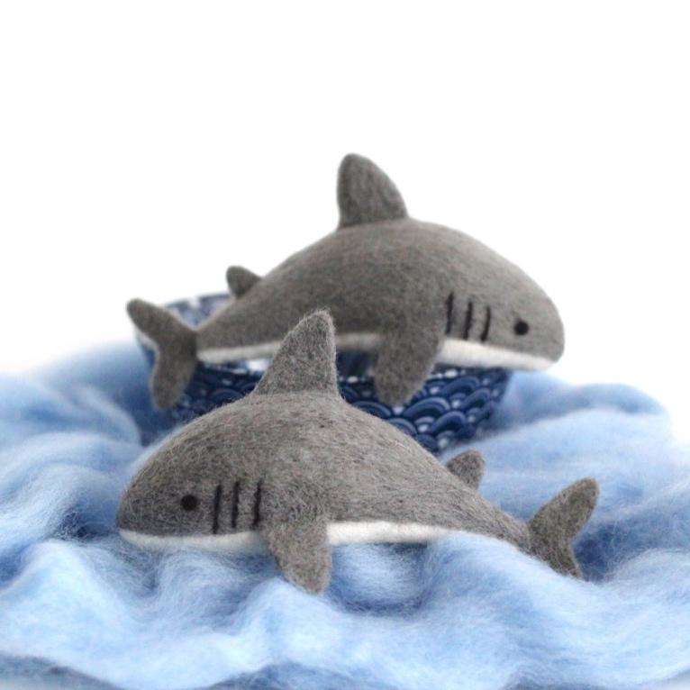 Needle Felted Great White Shark by Wild Whimsy Woolies