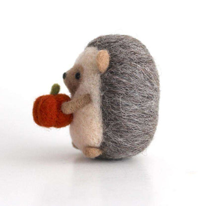 Needle Felted Hedgehog with Pumpkin