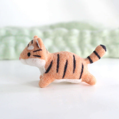 Needle Felted Leaping Tiger Cub
