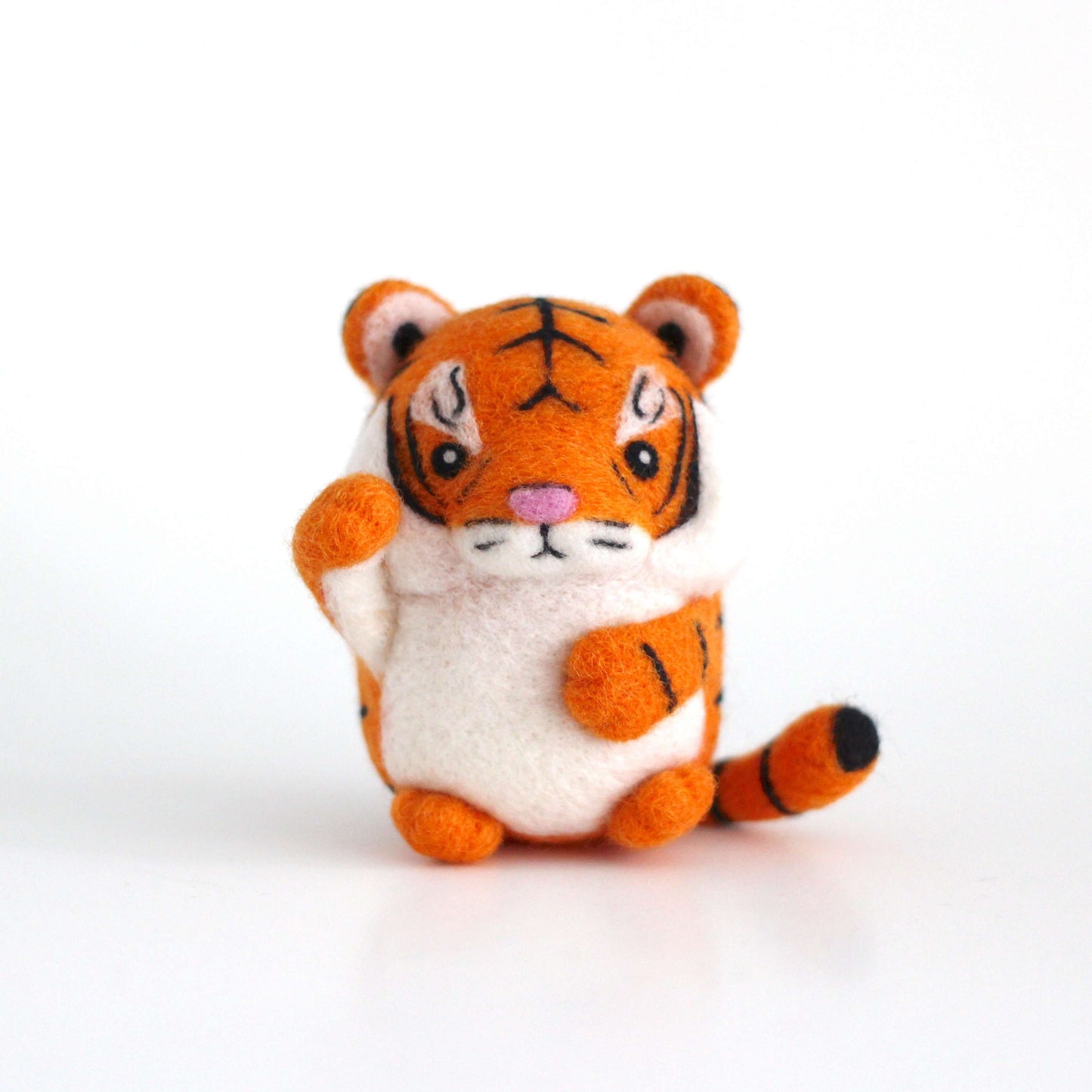 Needle Felted Lucky Tiger (Orange)