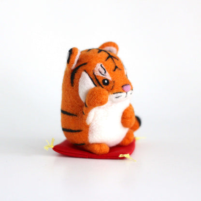 Needle Felted Lucky Tiger (Orange) by Wild Whimsy Woolies