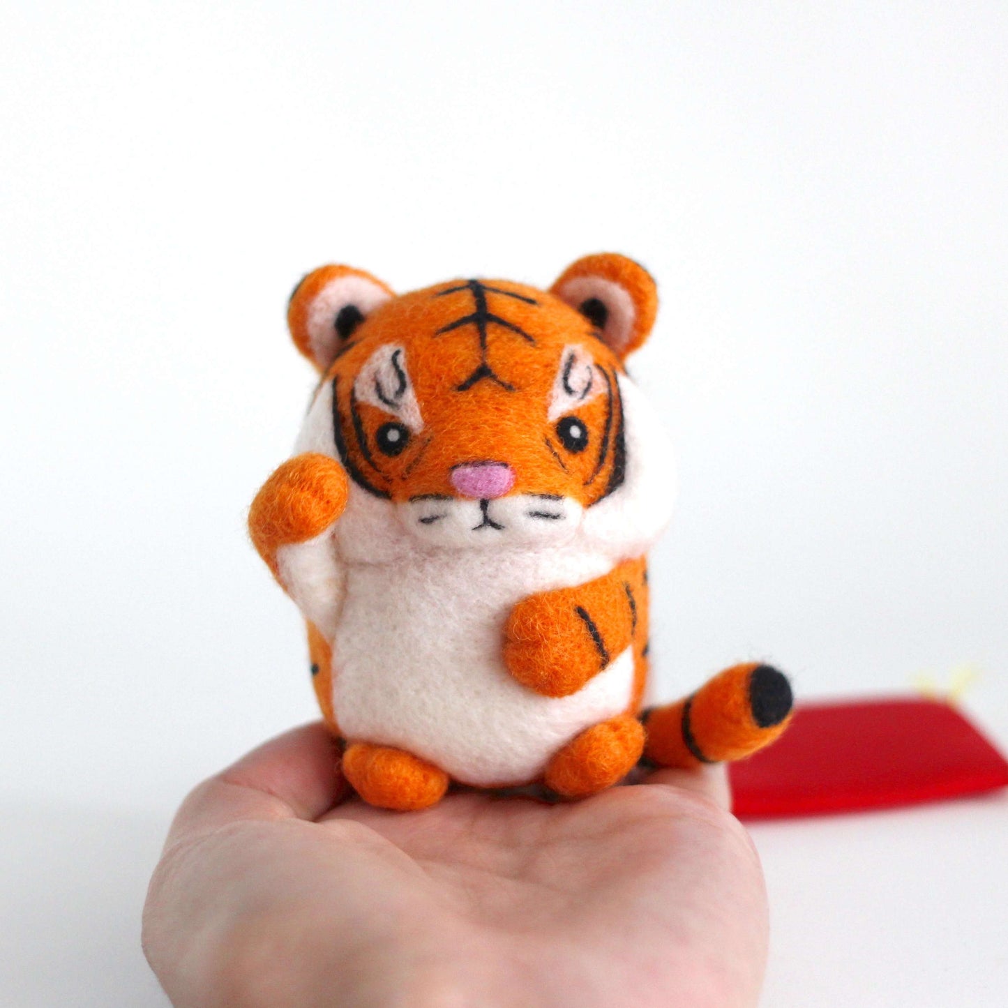 Needle Felted Lucky Tiger (Orange)