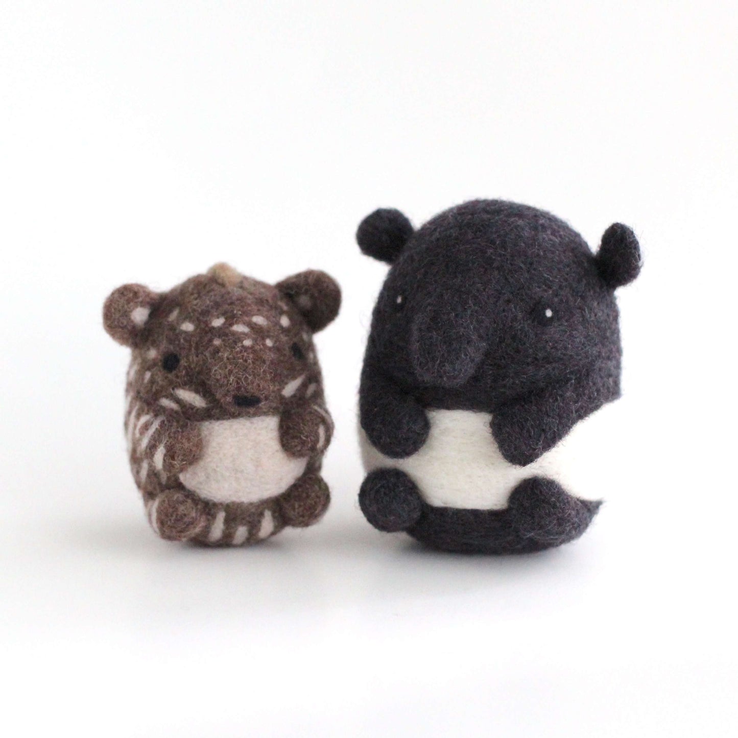 Needle Felted Malayan Tapir Mom and Calf