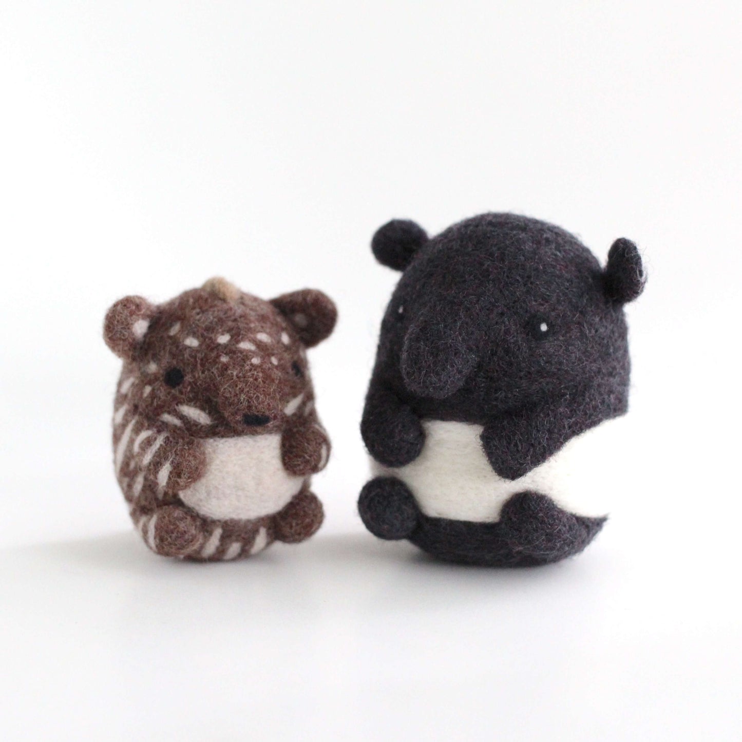 Needle Felted Malayan Tapir Mom and Calf