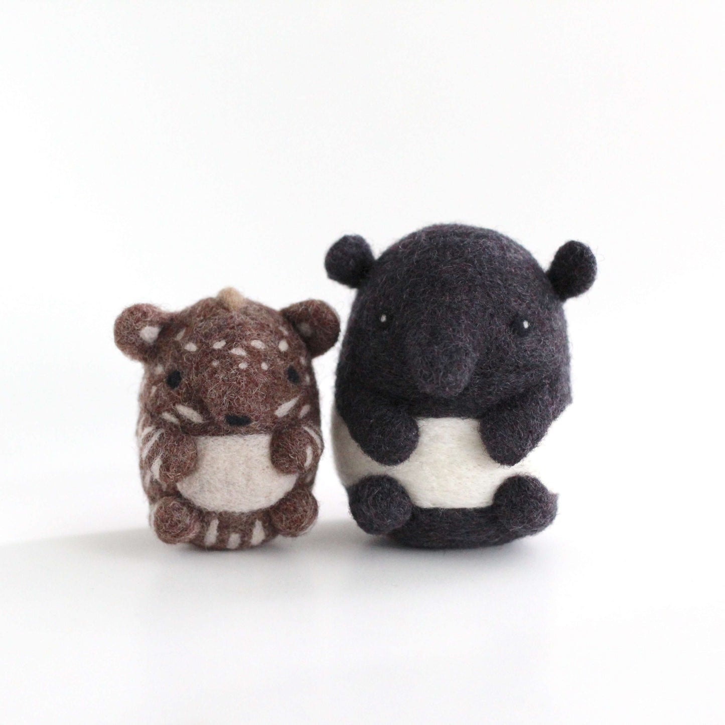 Needle Felted Malayan Tapir Mom and Calf