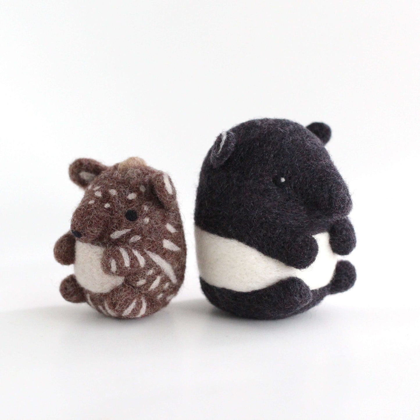 Needle Felted Malayan Tapir Mom and Calf