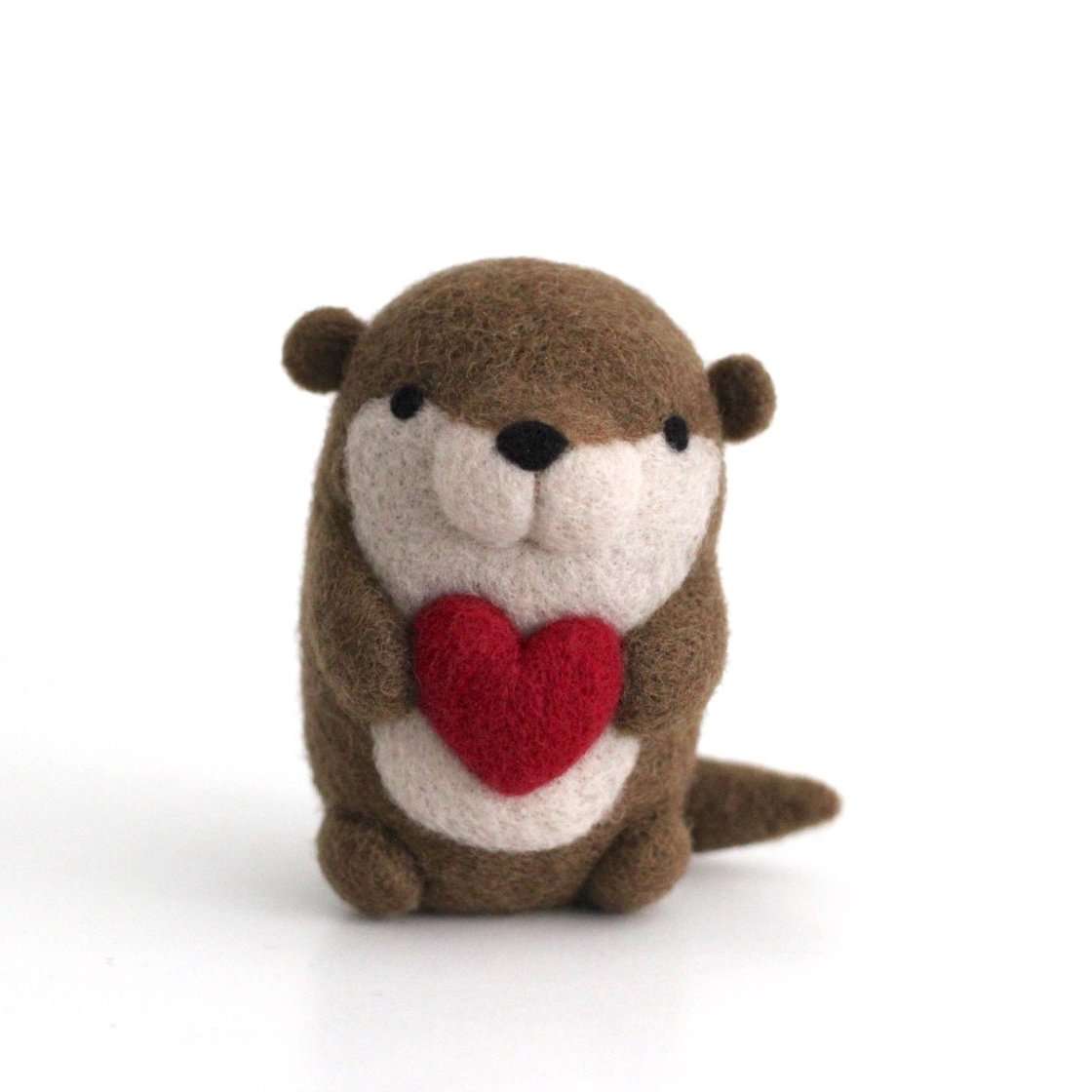 Needle Felted Otter w/ Heart by Wild Whimsy Woolies