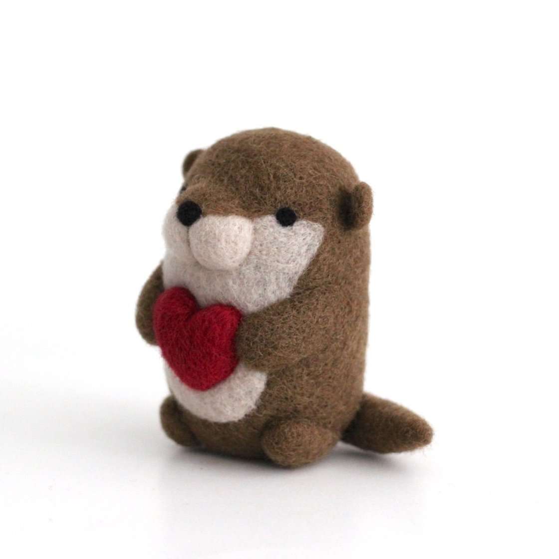 Needle Felted Otter w/ Heart