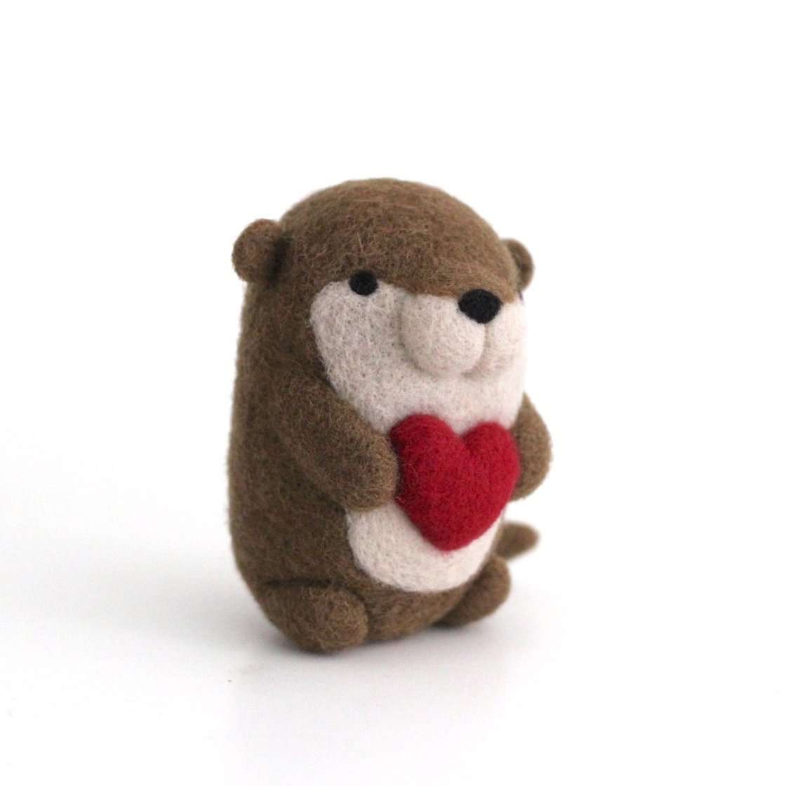 Needle Felted Otter w/ Heart