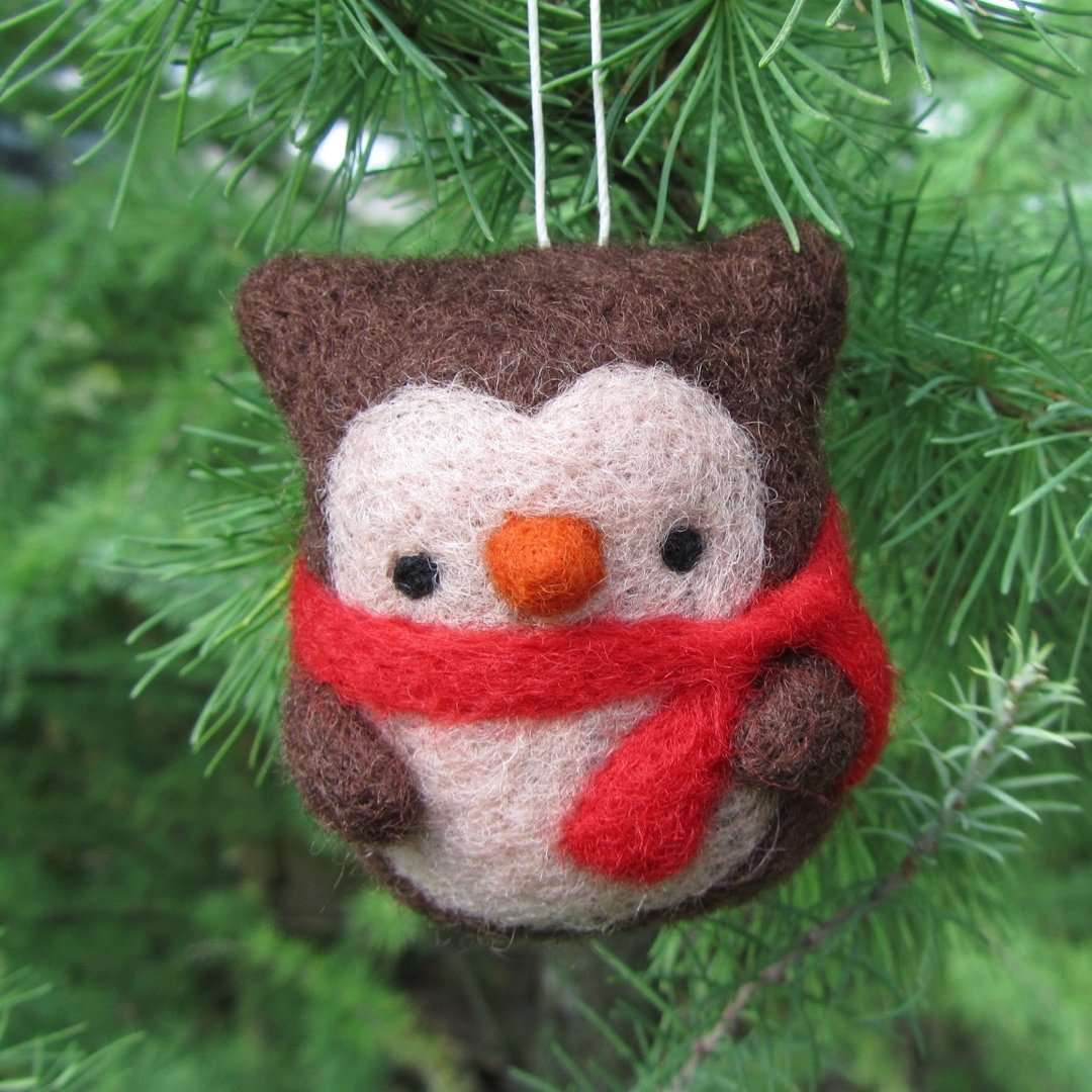 Needle Felted Owl Ornament