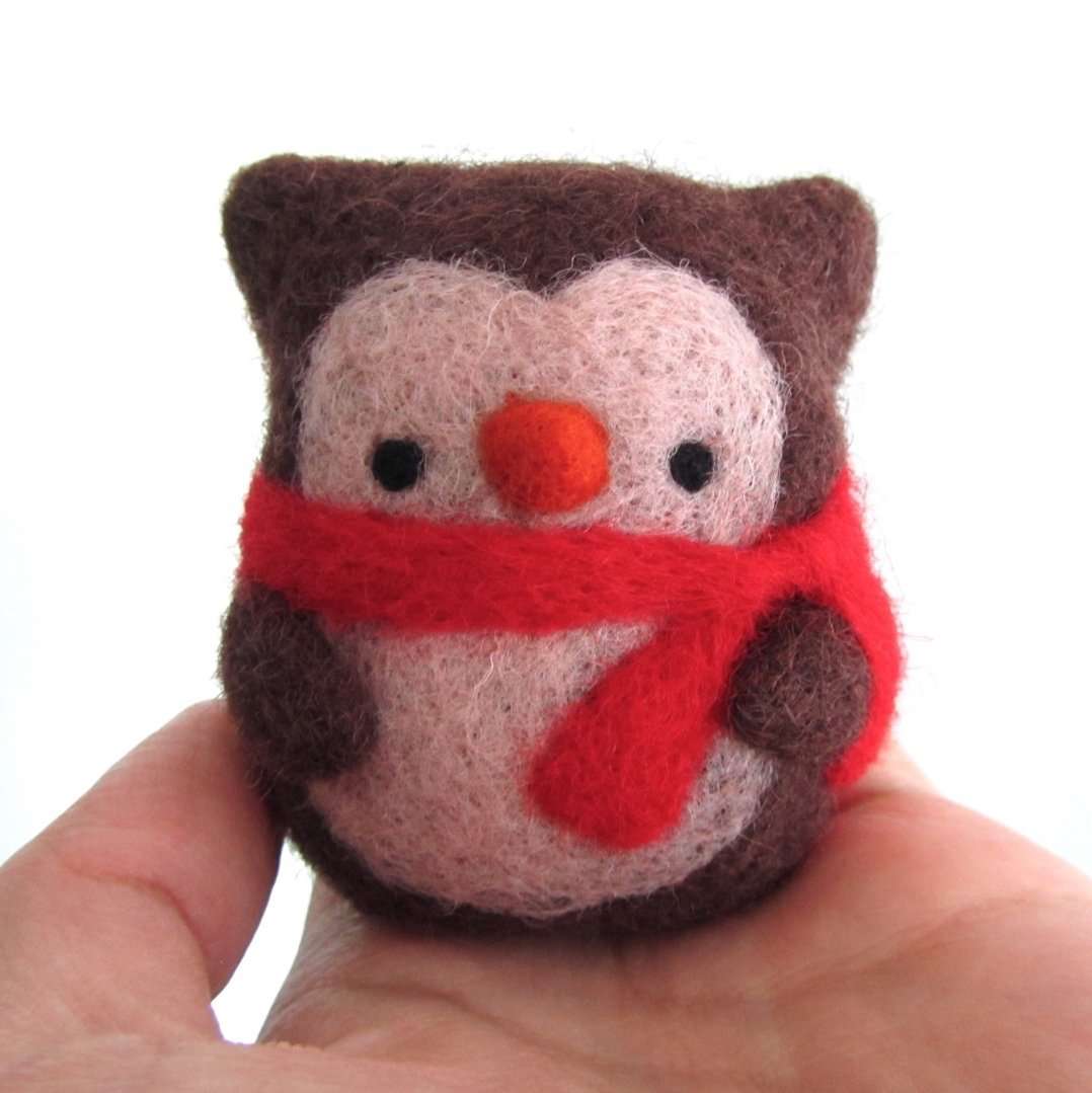 Needle Felted Owl Ornament by Wild Whimsy Woolies