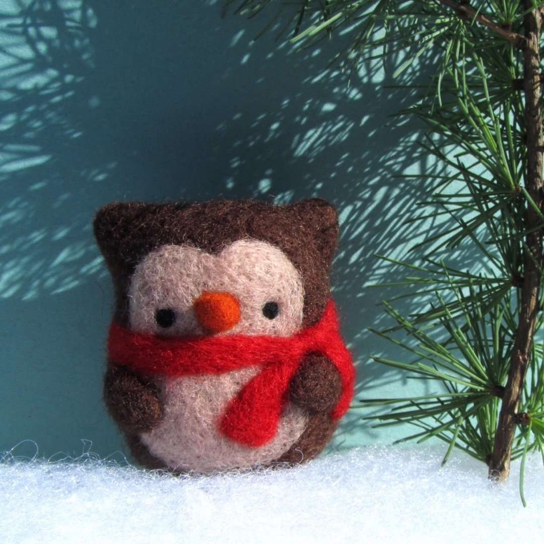 Needle Felted Owl Ornament