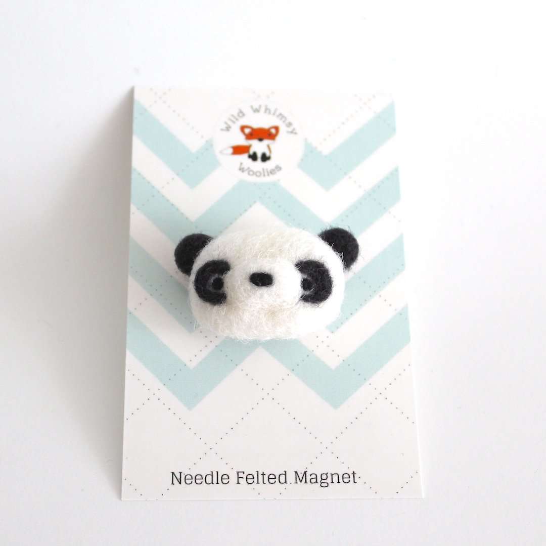 Needle Felted Panda Magnet