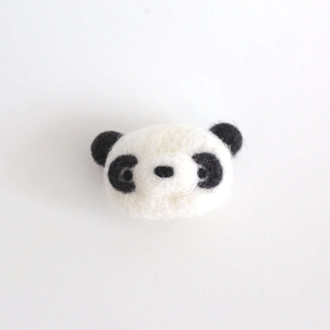 Needle Felted Panda Magnet by Wild Whimsy Woolies