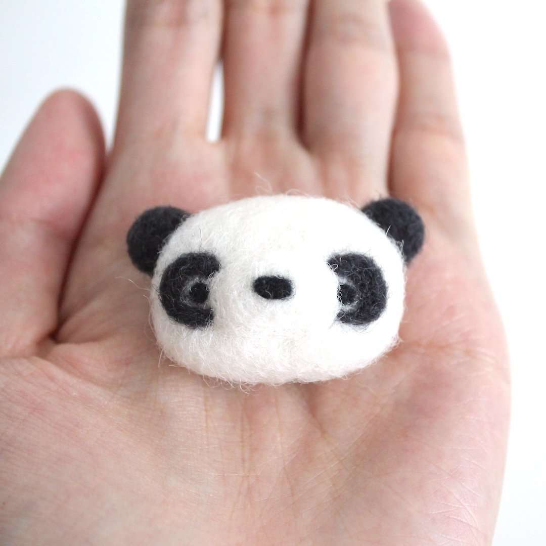 Needle Felted Panda Magnet