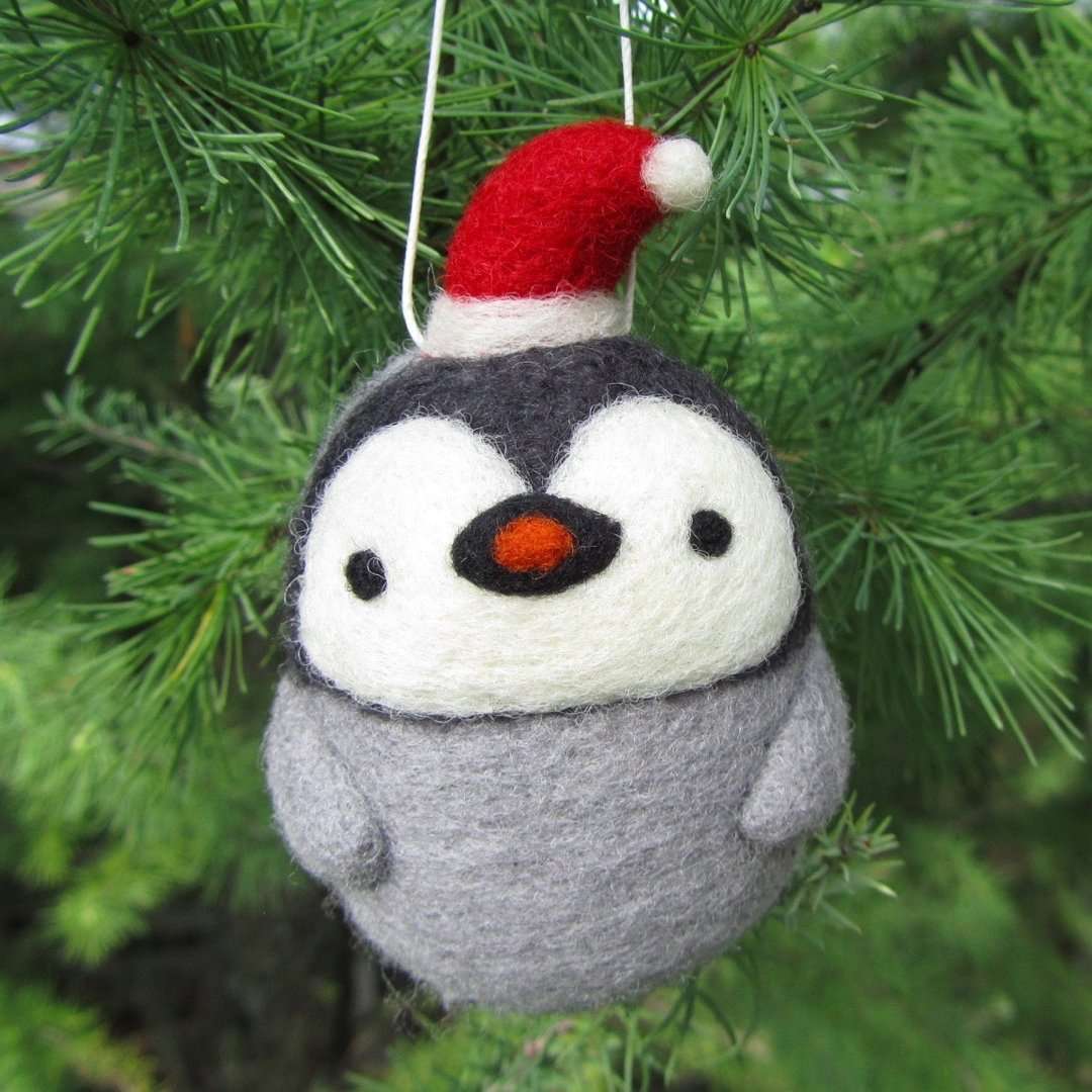 Needle Felted Penguin Ornament