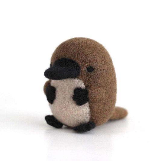 Needle Felted Platypus w/ Black Details by Wild Whimsy Woolies