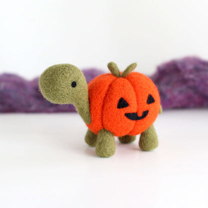 Needle Felted Pumpkin Turtle by Wild Whimsy Woolies