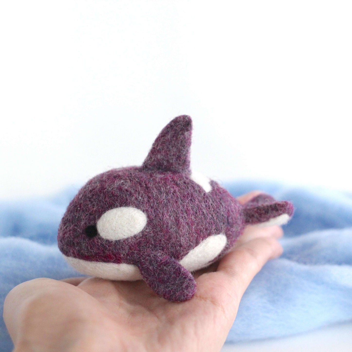 Needle Felted Purple Orca