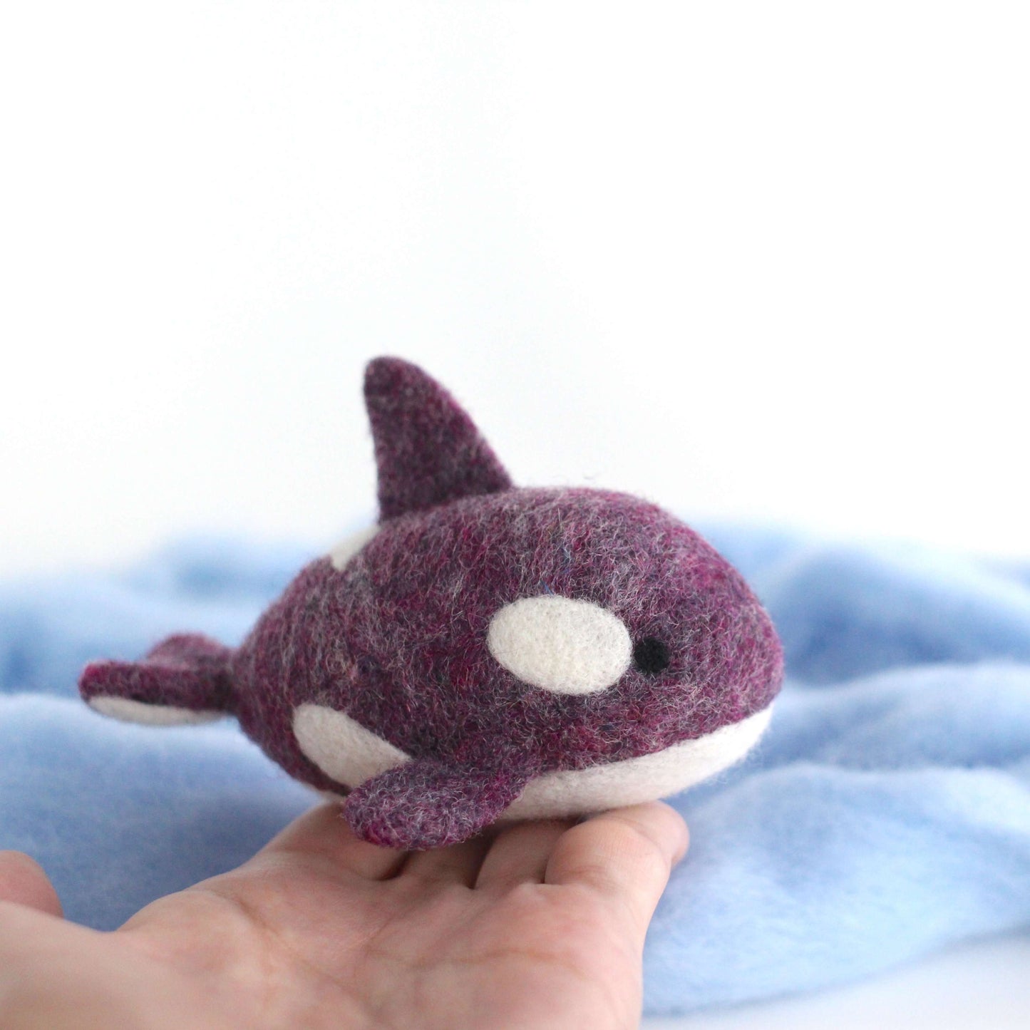 Needle Felted Purple Orca