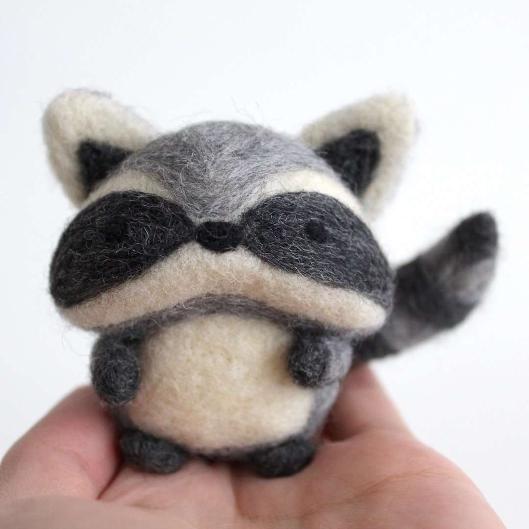 Needle Felted Raccoon by Wild Whimsy Woolies