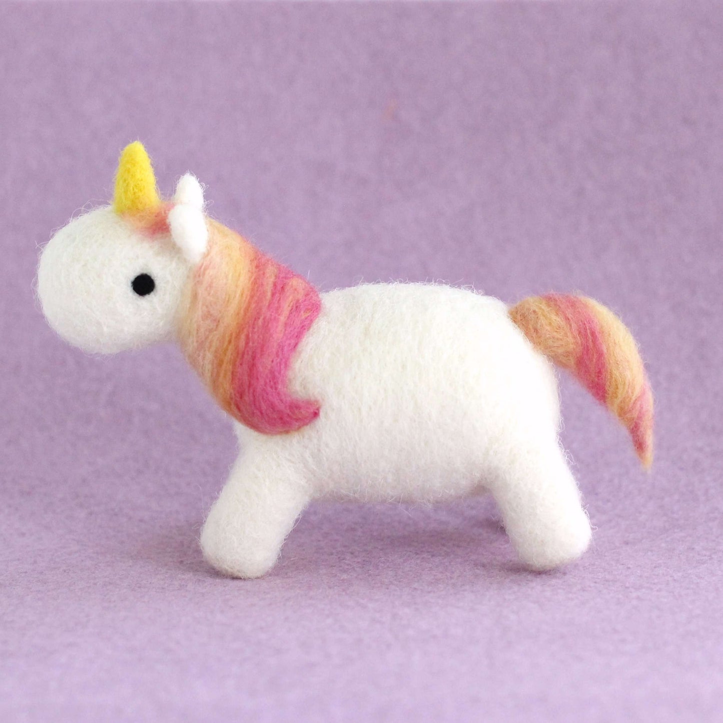 Needle Felted Rainbow Sherbet Unicorn